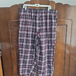 Lands' End Red and Black Plaid Lounge Pants
